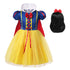 Girl Snow White Dress Princess Costume Halloween Party Fancy Dresses for Girls Cosplay Gown + Cloak
